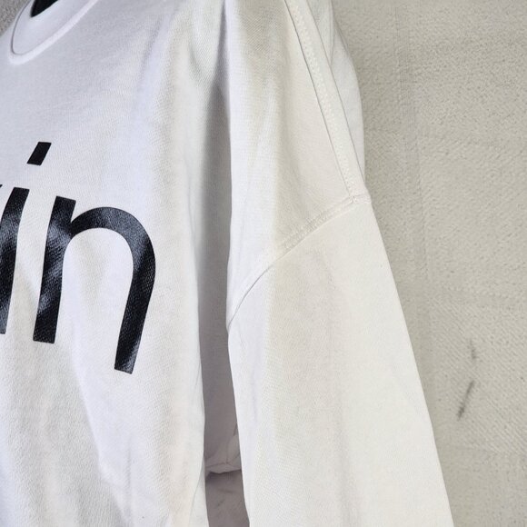 Calvin Klein Performance White Black Chest Logo Cotton Poly Activewear Top XXL - Picture 6 of 16